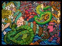 Mermaid wrapped in sea snakes
